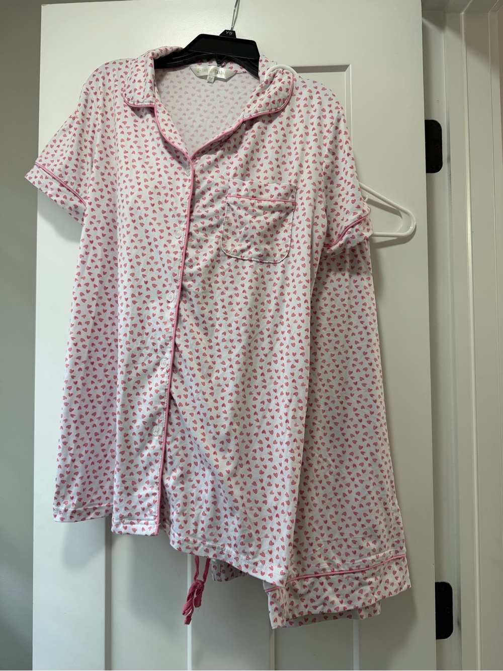 The Royal Standard Pink Heart Print Pajama Set size medium postpartum pajama